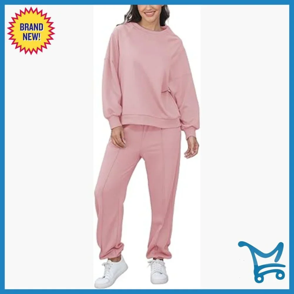 Oversized Sweatsuit Set Jogger Pants Long Sleeve Loungewear Tracksuit